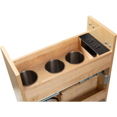 8" "No Wiggle" Powered Vanity Pullout for 12" Standard Door/Drawer Base Cabinet