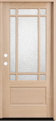 Prairie 3/0x6/8 Mahogany Prehung Front Door With 9 Marginal Lites