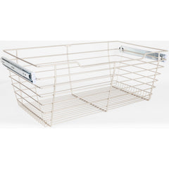 Satin Nickel Closet Pullout Basket with Slides 16"D x 29"W x 11"H