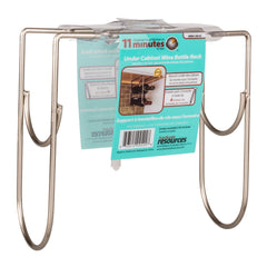 Satin Nickel Under Cabinet Wine Bottle Rack