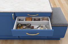 Grey Felt 5-Compartment Jewelry Organizer Drawer