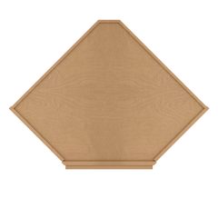 Frosted Glass Door Diagonal Corner Wall Kitchen Cabinet DCMD2736 Shaker Toffee 27 in. width 36 in. height 15 in. depth
