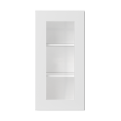 Frosted Glass Door Wall Kitchen Cabinet WMD1530 Alpina White LessCare 15 in. width 30 in. height 12 in. depth - Kitchen