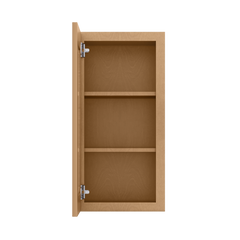 Frosted Glass Door Wall Kitchen Cabinet WMD1530 Shaker Toffee 15 in. width 30 in. height 12 in. depth - Kitchen Cabinets