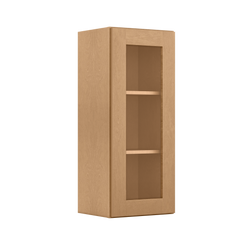 Frosted Glass Door Wall Kitchen Cabinet WMD1536 Shaker Toffee 15 in. width 36 in. height 12 in. depth - Kitchen Cabinets