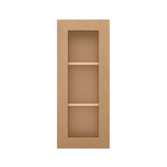 Frosted Glass Door Wall Kitchen Cabinet WMD1536 Shaker Toffee 15 in. width 36 in. height 12 in. depth - Kitchen Cabinets