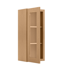 Frosted Glass Door Wall Kitchen Cabinet WMD1536 Shaker Toffee 15 in. width 36 in. height 12 in. depth - Kitchen Cabinets