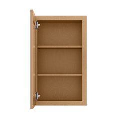 Frosted Glass Door Wall Kitchen Cabinet WMD1830 Shaker Toffee 18 in. width 30 in. height 12 in. depth - Kitchen Cabinets