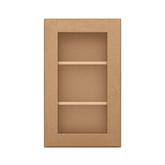 Frosted Glass Door Wall Kitchen Cabinet WMD1830 Shaker Toffee 18 in. width 30 in. height 12 in. depth - Kitchen Cabinets