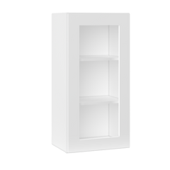 Frosted Glass Door Wall Kitchen Cabinet WMD1836 Alpina White LessCare 18 in. width 36 in. height 12 in. depth - Kitchen