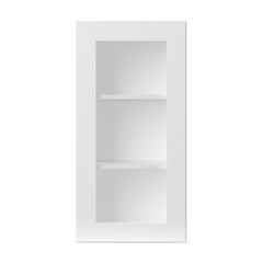 Frosted Glass Door Wall Kitchen Cabinet WMD1836 Alpina White LessCare 18 in. width 36 in. height 12 in. depth - Kitchen