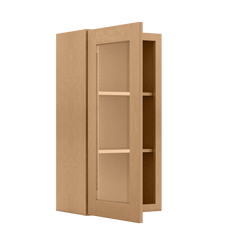 Frosted Glass Door Wall Kitchen Cabinet WMD1836 Shaker Toffee 18 in. width 36 in. height 12 in. depth - Kitchen Cabinets