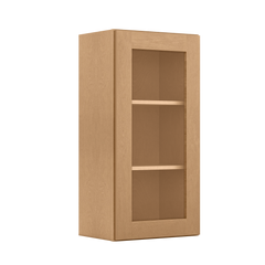 Frosted Glass Door Wall Kitchen Cabinet WMD1836 Shaker Toffee 18 in. width 36 in. height 12 in. depth - Kitchen Cabinets