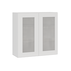 Frosted Glass Door Wall Kitchen Cabinet WMD3030 Alpina White LessCare 30 in. width 30 in. height 12 in. depth - Kitchen