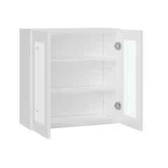 Frosted Glass Door Wall Kitchen Cabinet WMD3030 Alpina White LessCare 30 in. width 30 in. height 12 in. depth - Kitchen