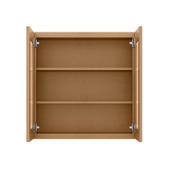Frosted Glass Door Wall Kitchen Cabinet WMD3030 Shaker Toffee 30 in. width 30 in. height 12 in. depth - Kitchen Cabinets