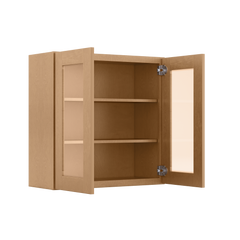 Frosted Glass Door Wall Kitchen Cabinet WMD3030 Shaker Toffee 30 in. width 30 in. height 12 in. depth - Kitchen Cabinets