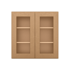 Frosted Glass Door Wall Kitchen Cabinet WMD3030 Shaker Toffee 30 in. width 30 in. height 12 in. depth - Kitchen Cabinets