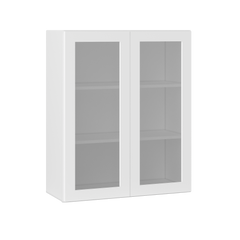 Frosted Glass Door Wall Kitchen Cabinet WMD3036 Alpina White LessCare 30 in. width 36 in. height 12 in. depth - Kitchen