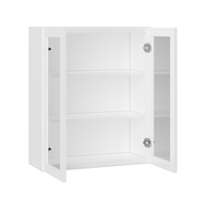 Frosted Glass Door Wall Kitchen Cabinet WMD3036 Alpina White LessCare 30 in. width 36 in. height 12 in. depth - Kitchen