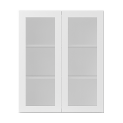 Frosted Glass Door Wall Kitchen Cabinet WMD3036 Alpina White LessCare 30 in. width 36 in. height 12 in. depth - Kitchen