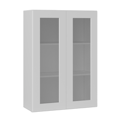 Frosted Glass Door Wall Kitchen Cabinet WMD3042 Alpina White LessCare 30 in. width 42 in. height 12 in. depth - Kitchen