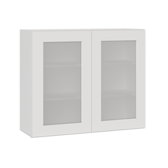Frosted Glass Door Wall Kitchen Cabinet WMD3630 Alpina White LessCare 36 in. width 30 in. height 12 in. depth - Kitchen