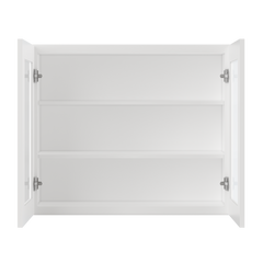 Frosted Glass Door Wall Kitchen Cabinet WMD3630 Alpina White LessCare 36 in. width 30 in. height 12 in. depth - Kitchen