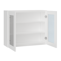 Frosted Glass Door Wall Kitchen Cabinet WMD3630 Alpina White LessCare 36 in. width 30 in. height 12 in. depth - Kitchen