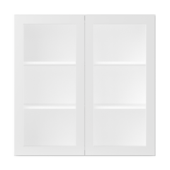Frosted Glass Door Wall Kitchen Cabinet WMD3636 Alpina White LessCare 36 in. width 36 in. height 12 in. depth - Kitchen