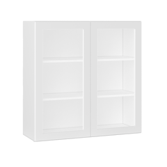 Frosted Glass Door Wall Kitchen Cabinet WMD3636 Alpina White LessCare 36 in. width 36 in. height 12 in. depth - Kitchen