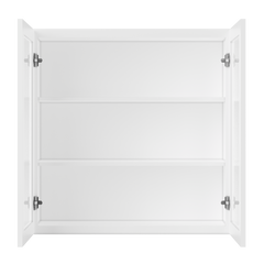 Frosted Glass Door Wall Kitchen Cabinet WMD3636 Alpina White LessCare 36 in. width 36 in. height 12 in. depth - Kitchen