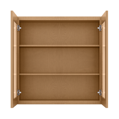 Frosted Glass Door Wall Kitchen Cabinet WMD3636 Shaker Toffee 36 in. width 36 in. height 12 in. depth - Kitchen Cabinets