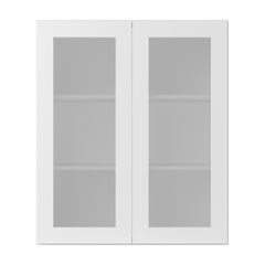 Frosted Glass Door Wall Kitchen Cabinet WMD3642 Alpina White LessCare 36 in. width 42 in. height 12 in. depth - Kitchen