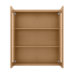 Frosted Glass Door Wall Kitchen Cabinet WMD3642 Shaker Toffee 36 in. width 42 in. height 12 in. depth - Kitchen Cabinets