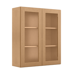 Frosted Glass Door Wall Kitchen Cabinet WMD3642 Shaker Toffee 36 in. width 42 in. height 12 in. depth - Kitchen Cabinets
