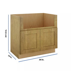 Modernform Cabinet Natural Shaker 36" W X 34 1/2" H X 24" D Farm Sink Base Cabinet
