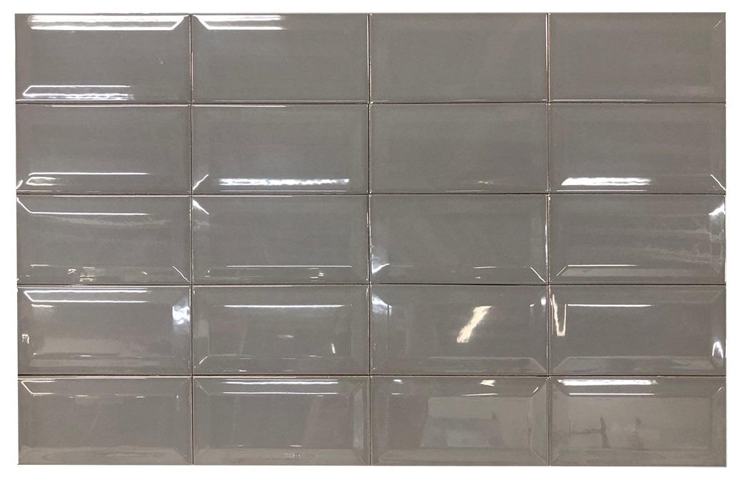 Grey 4x8 Beveled Subway Ceramic Tile