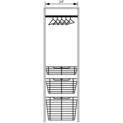 Satin Nickel Closet Pullout Basket with Slides 14"D x 23"W x 6"H