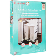 Double 50 Quart Polished Chrome Wire Bottom-Mount Trashcan Pullout