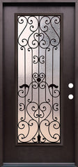  Hestia 3/0x6/8 Single Prehung Fiberglass Door in Dark Walnut