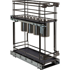 8" Black Nickel STORAGE WITH STYLE® Metal "No Wiggle" Soft-close Utensil Base Pullout