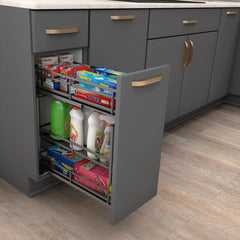 5" Black Nickel STORAGE WITH STYLE® Metal "No Wiggle" Under Drawer Soft-close Base Pullout