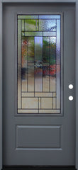 Hometown 3/0x6/8 3/4 Lite Prehung Fiberglass Door in Grey