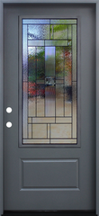 Hometown 3/0x6/8 3/4 Lite Prehung Fiberglass Door in Grey