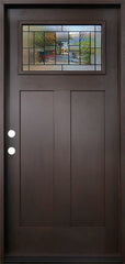  Hometown 3/0x6/8 Single Prehung Fiberglass Door in Dark Walnut