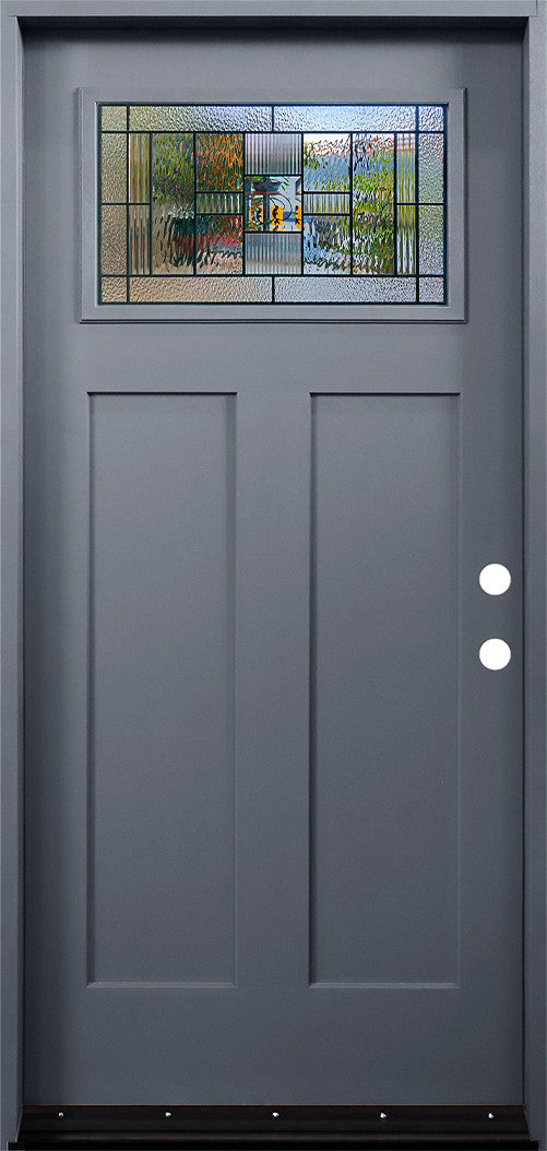  Hometown 3/0x6/8 Single Prehung Fiberglass Door in Gray