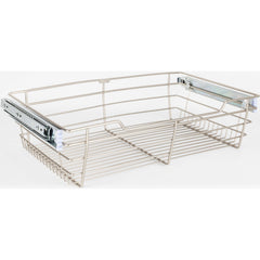 Satin Nickel Closet Pullout Basket with Slides 16"D x 23"W x 6"H