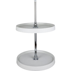28" Round Two-Shelf Plastic Lazy Susan Set with Chrome Hubs