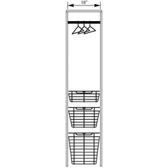 Satin Nickel Closet Pullout Basket with Slides 16"D x 17"W x 17"H